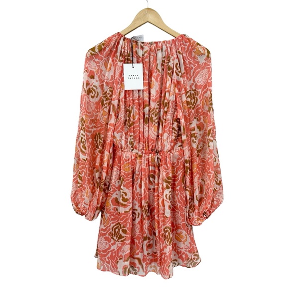 TANYA TAYLOR Dress York Lined Guava Multi - Picture 5 of 13